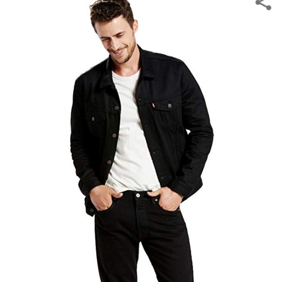 levis black denim trucker jacket